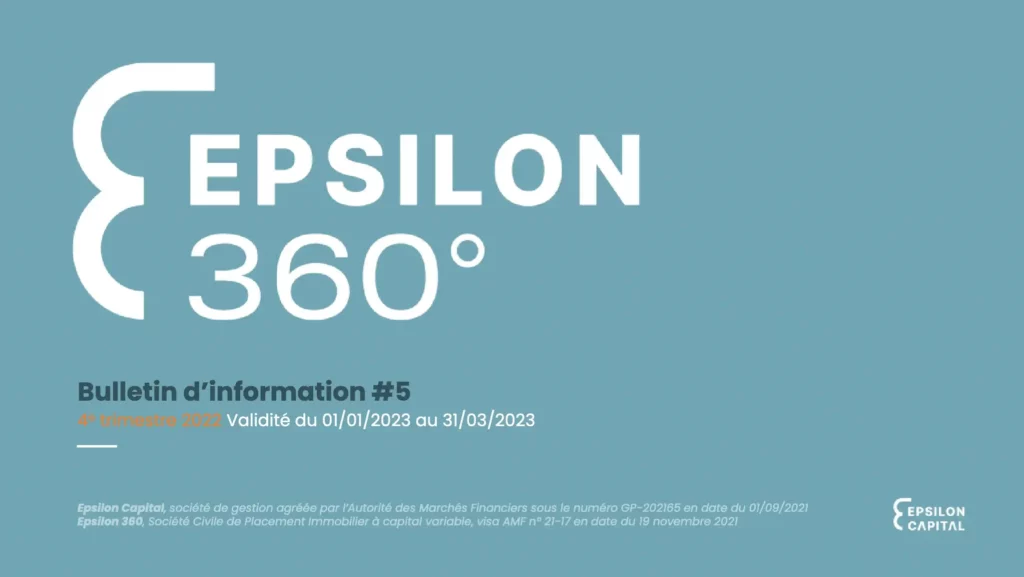 SCPI Epsilon 360° bulletin d'information trimestriel